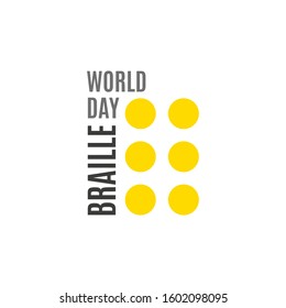 World Braille Day. Poster or logo for annual celebration of World Braille Day (January 4) 