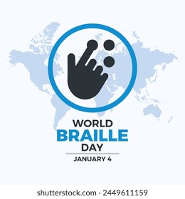 World Braille Day poster vector illustration. Braille icon vector. Template for background, banner, card. January 4 every year. Important day