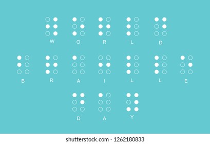 World Braille Day Set Vector Illustration