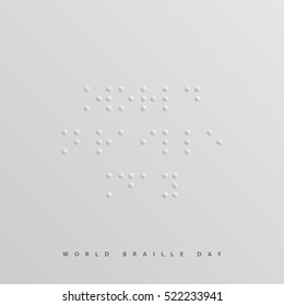 World Braille Day sign, message written in Braille alphabet. Vector graphics.