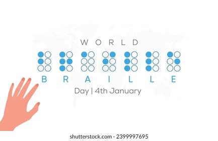 world braille day, world braille day vector, 4 january world braille day