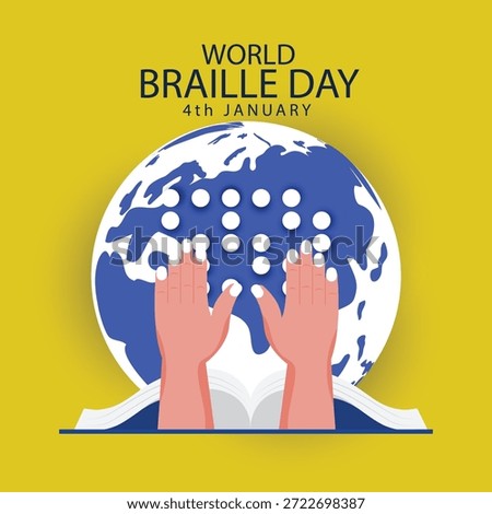 World Braille Day vector banner. Celebrating Braille Literacy and Inclusion with Tactile Reading and Accessibility