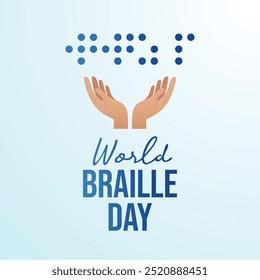 Plantilla de diseño de Vector del Día Mundial del Braille buena para el uso de la celebración. Diseño del Día Mundial del Braille. diseño plano. eps 10.