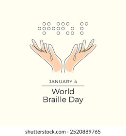 World Braille Day vector design template good for celebration usage. World Braille Day design. continuous line drawing. eps 10.
