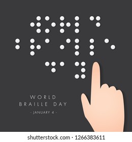 World Braille Day vector illustration with message written in Braille alphabet.