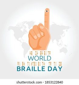 World Braille Day Vector Illustration. Suitable for greeting card poster and banner	