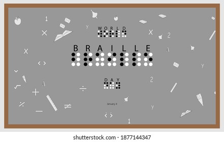 World Braille Day vector illustration January 4.