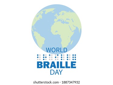 Weltleitender Braille-Tag, Vektorgrafik 4. Januar.