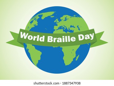 Weltleitender Braille-Tag, Vektorgrafik 4. Januar.