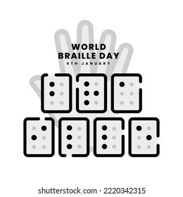 World Braille Day, vector illustration messages in the Braille alphabet