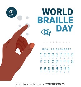 World braille day vector illustration