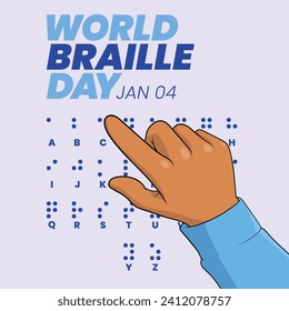 World Braille Day Vector Illustration Braille Day 4th January Education Icon
