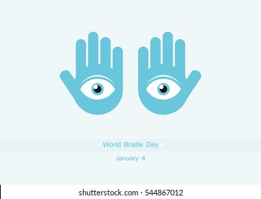 World Braille Day vector. Vector illustration of palm. Important day