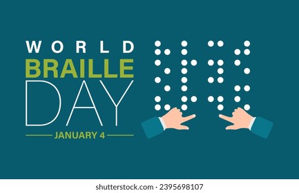 World Braille Day vector template. Celebrating Braille Literacy and Inclusion with Tactile Reading and Accessibility . background, banner, card, poster design.