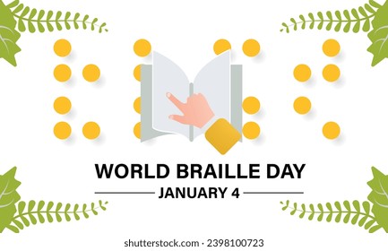 World Braille Day vector template. Celebrating Braille Literacy and Inclusion with Tactile Reading and Accessibility . background, banner, card, poster design.