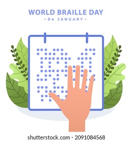 World braille poster design template. world braille background vector illustration.