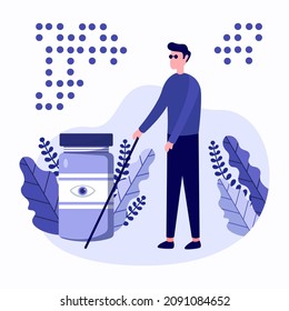 World braille poster design template. world braille background vector illustration.