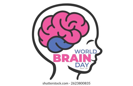 World Brain Day. background, banner, card, poster, template. Vector illustration.