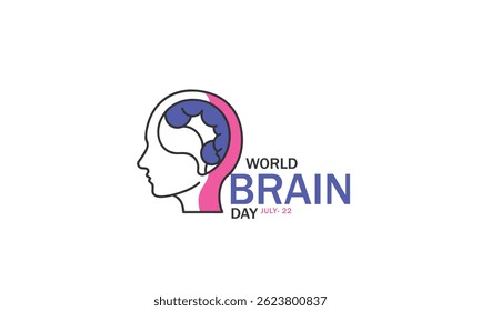 Día Mundial del Cerebro. fondo, Anuncio, tarjeta, cartel, Plantilla. Ilustración vectorial.