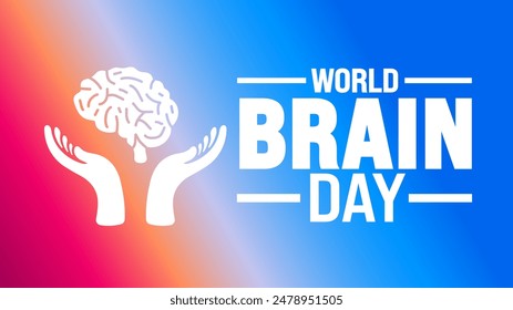 World Brain Day background template. Holiday concept. Use to background, banner, placard, card, and poster design template.