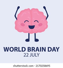 Tarjeta mundial del día del cerebro, ilustración vectorial