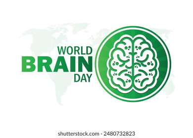 World Brain Day. Holiday concept. Template for background, banner, card, poster with text inscription. Vector illustration.