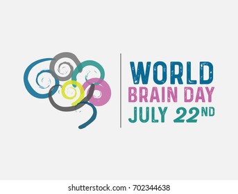 World Brain Day Poster Abstract Brain Illustration Colorful July 22