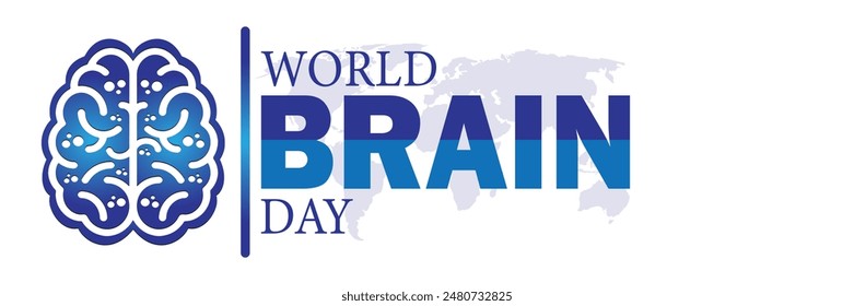 World Brain Day. Suitable for greeting card, poster and banner. Vector illustration.