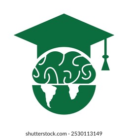 world brain education logo design vector graphic icon.
