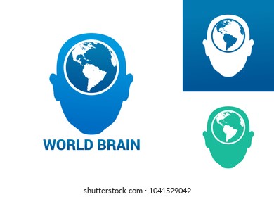 World Brain Logo Template Design Vector, Emblem, Design Concept, Creative Symbol, Icon