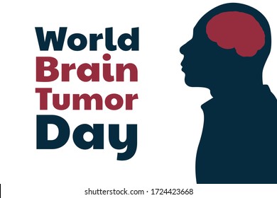 World Brain Tumor Day concept. June 8. Template for background, banner, card, poster with text inscription. Vector EPS10 illustration