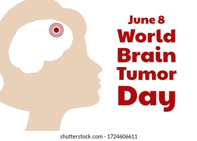 World Brain Tumor Day concept. June 8. Template for background, banner, card, poster with text inscription. Vector EPS10 illustration