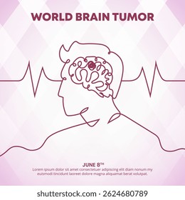 World Brain Tumor Day design with a line art style