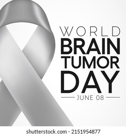 World Brain Tumor day is observed every year on June 8th. it is an overgrowth of cells in the brain that forms masses called tumors. They can disrupt the way body works. Vector illustration