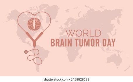 World Brain Tumor Day observed every year in June. Template for background, banner, card, poster with text inscription.