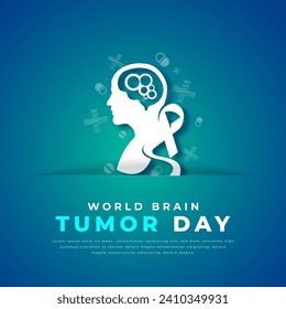 World Brain Tumor Day Paper cut style Vector Design Illustration for Background, Poster, Banner, Advertising, Greeting Card