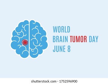 World Brain Tumor Day vector. Human brain icon vector. Sick brain abstract icon. Brain Tumor Day Poster, June 8. Important day