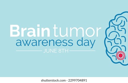 World Brain Tumor Day Vector Illustration. Suitable for greeting card, poster and banner. It is an overgrowth of cells in the brain that forms masses called tumors. 
