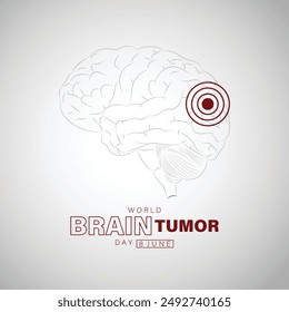 Vector del Día Mundial del Tumor Cerebral Diseño cuadrado de Plantilla de póster.