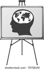 world in brain. vector illustration