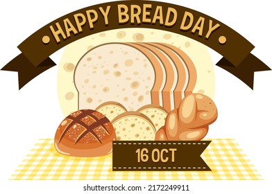 World Bread Day 16 October Logo Design illustration
