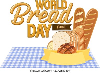 World Bread Day 16 October Logo Design illustration