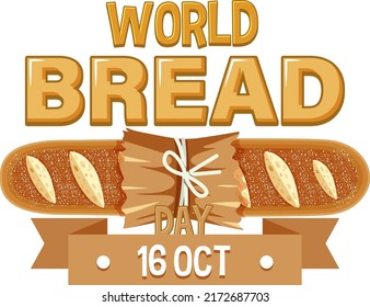 Welt-Brottag, 16. Oktober Logo-Design-Illustration