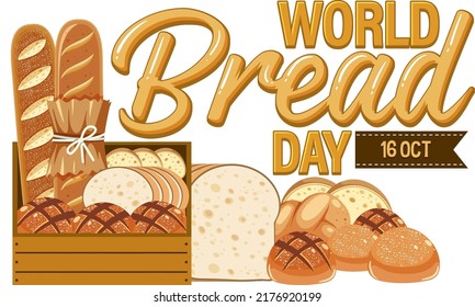 World Bread Day 16 October Logo Design illustration