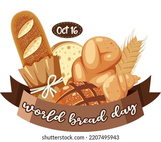 World bread day banner design illustration