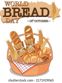 World bread day poster design illustration