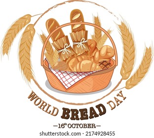 World bread day poster design illustration