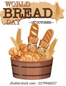 World bread day poster design illustration