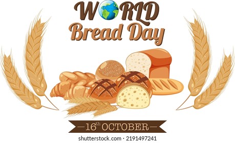 World bread day poster design illustration