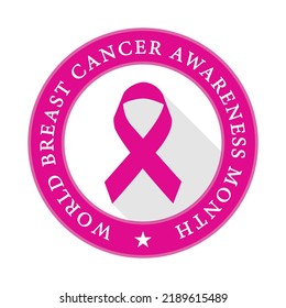 World Breast Cancer Awareness Month Pink Ribbon Circle Design